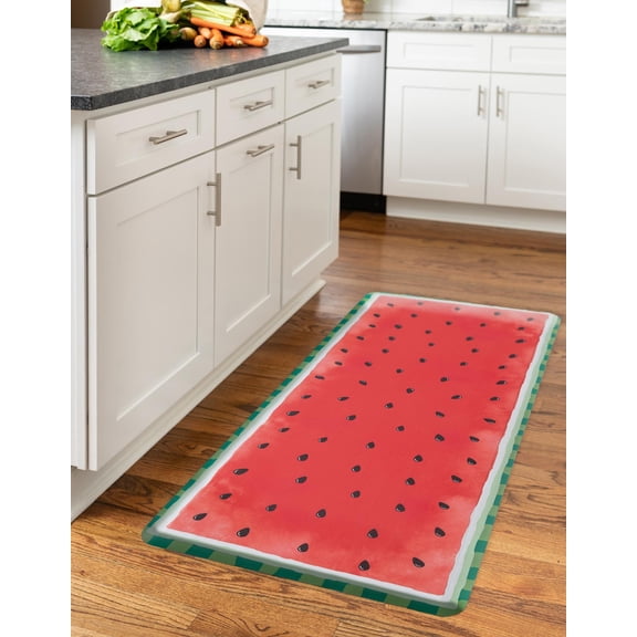 Unique Loom Comfort Mat Collection - Watermelon (2'  x 3' Rectangle Watermelon Red/Black)