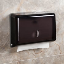 Wall Mounted Paper Towel Dispenser Commercial Z-fold Paper Towel Dispenser for Kitchen, Bathroom, Hotel Restaurant, Holds 200 Sheets, No Punching[Black]