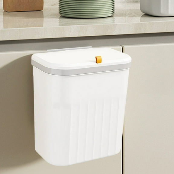 Hanging Trash Can under $5! Xqxayjr Hanging Trash Can with Pressure Ring, Large Capacity Kitchen Waste Bin, Under Sink Trash Can for Bathroom, Step-On Lid Household Bin