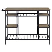 ACME Lona Kitchen Island in Rustic Oak and Black