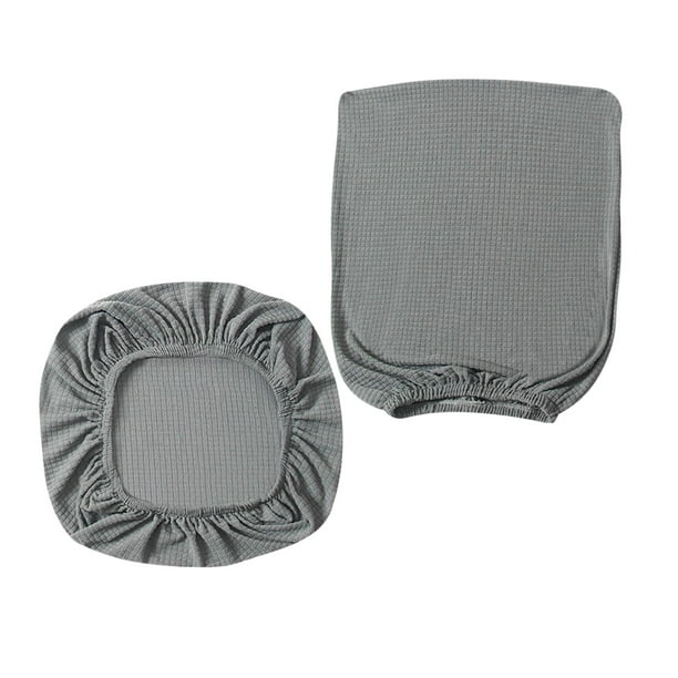 Fundas para sillas de oficina, 2 piezas, elásticas, divididas, para silla de computadora, silla giratoria gris