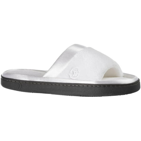 

Isotoner Womens Microterry Satin Slide Slipper