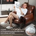 thumbnail image 6 of Yipinau Faux Leather Accent Armchair, Mid-Century Modern Single Sofa Chair with Thickened Cushion, 150kg Capacity Lounge Chair for Living Room, Bedroom, Study, Brown, 6 of 8