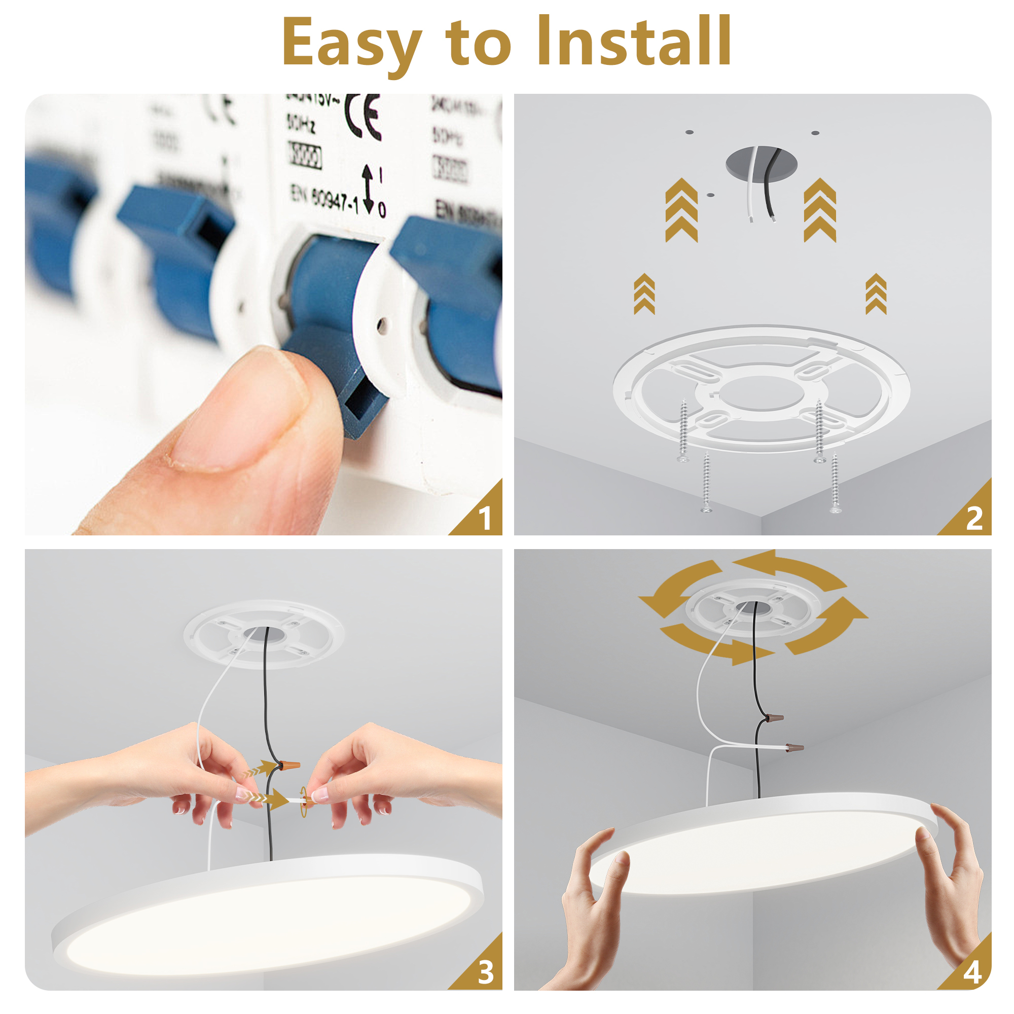 Leumius 6-Pack 12 Inch Dimmable LED Flush Mount Ceiling Light, 2700K-6500K Adjustable,24W 2880LM Modern Ultra Thin Flat Round Fixtures for Low Ceiling Bedroom Kitchen Hallway Basement Closet, White
