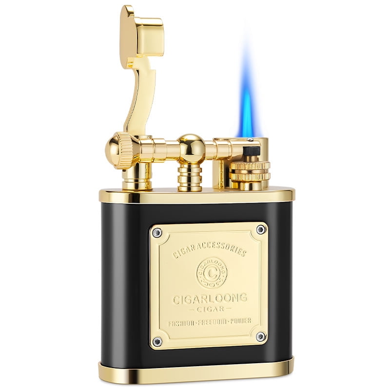 Desktop Cigar Lighter With Windproof Direct Thrust And Ignition Stone Cigarette Kit Gift Box Cl-110