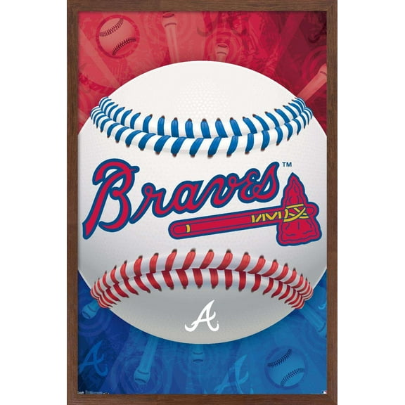 MLB Atlanta Braves - Logo 13 Wall Poster, 14.725" x 22.375", Framed