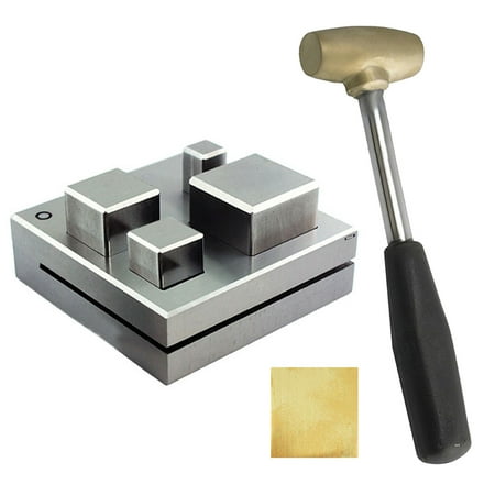 Four Plus Brass - Jumbo Square Disc Cutter - 4 Pcs 9mm T0 26 Mm Plus Brass Hammer Gold Silver Jewelry Tool