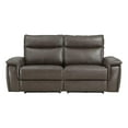 thumbnail image 3 of Lexicon Maroni 80" Contemporary Leather Double Reclining Loveseat in Brown, 3 of 7