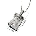 thumbnail image 3 of Zawou Full Rhinestone Alloy Jesus Christ Pendant, Large Electroplated Silver Twisted Necklace for Men and Women, Iced Out Holiday Jewelry, 3 of 6