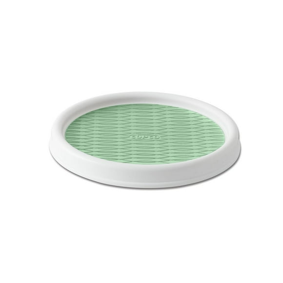 Copco Non-Skid Pantry Cabinet Lazy Susan Turntable, 9-Inch, White/Green