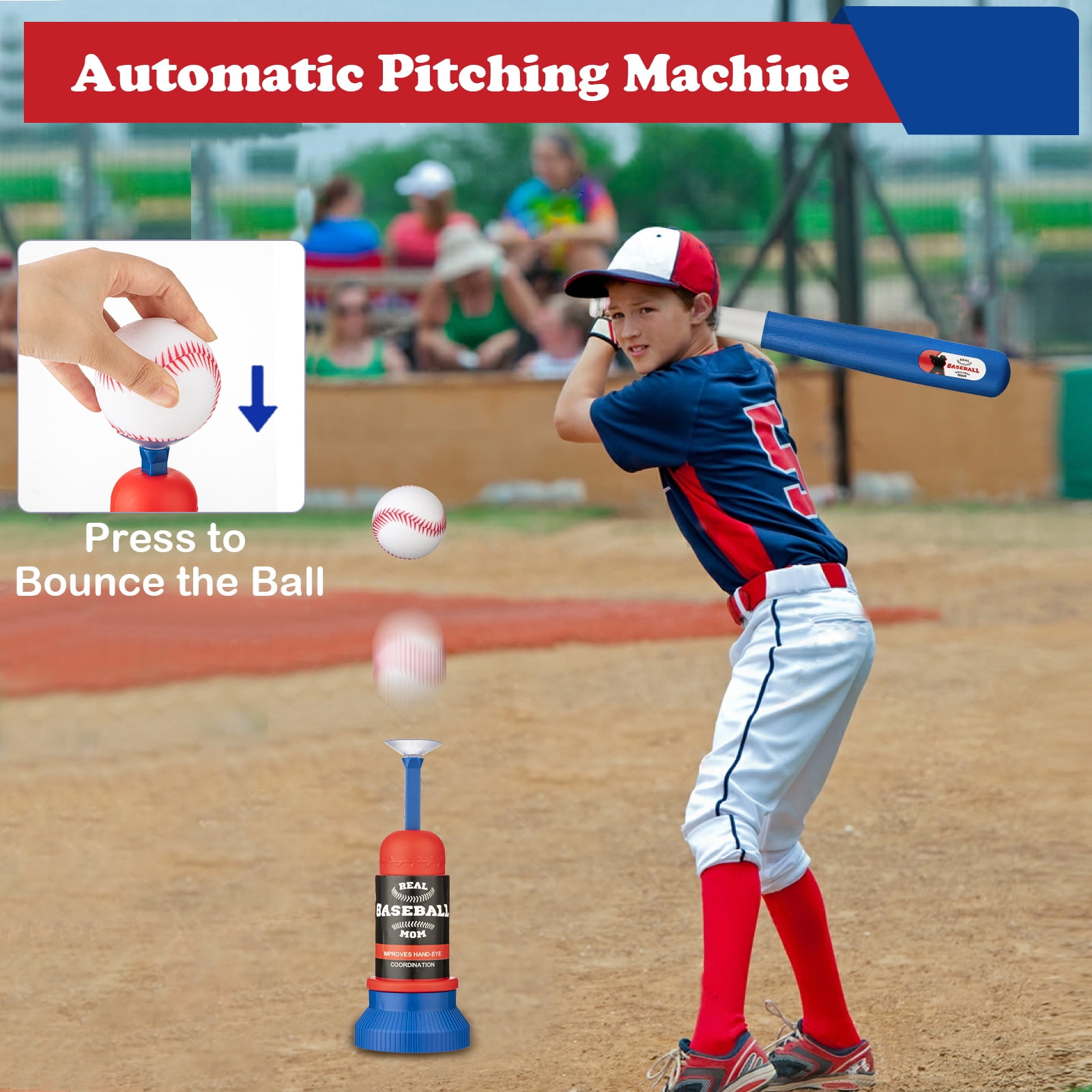 Adjustable T-Ball Set for Kids 3-8 | Outdoor Baseball Toy with Bat, Ball & Tee | Sports Gift for Toddlers & Boys in Backyards
