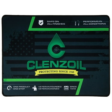 Clenzoil Gun Cleaning Mat - Water-Resistant Mat for Gun Maintenance - Neoprene Rubber Non-Slip Backing - Clean Firearm Indoors & Outdoors - Pistol Size 12 X 16 Inch