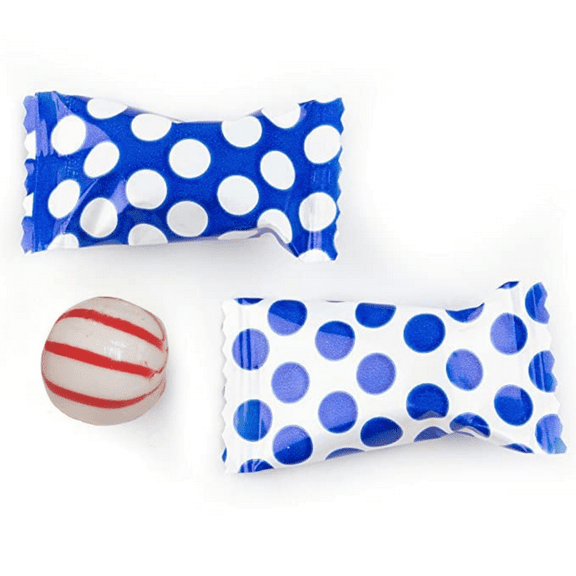 Naturejam Polka Dot Peppermints 100ct - Individually Wrapped - Soft & Savory (Blue)