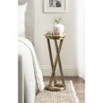thumbnail image 2 of Kate and Laurel Aja Modern Metal Round Drink Table, 9 x 9 x 22, Antique Brass, Decorative Geometric Pedestal Table with Circular Tabletop for Use as Metal Indoor Plant Stand, 2 of 8