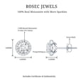 thumbnail image 5 of Rosec Jewels Certified Moissanite Halo Stud Earrings for Women, 925 Sterling Silver, 5 of 7