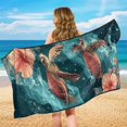 thumbnail image 5 of Bulopur Sea Turtle Front Car Seat Towel for Women Hibiscus Breathable Sweat Carseat Protector with Storage Bag for Beach Vacation Soft Fit SUV Sedan Truck 1pcs, 5 of 7