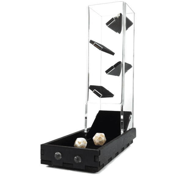 C4Labs Tall Velvet Lined Dice Tower & Basic Tray - Softer Sound - Tower w/ Black Tray