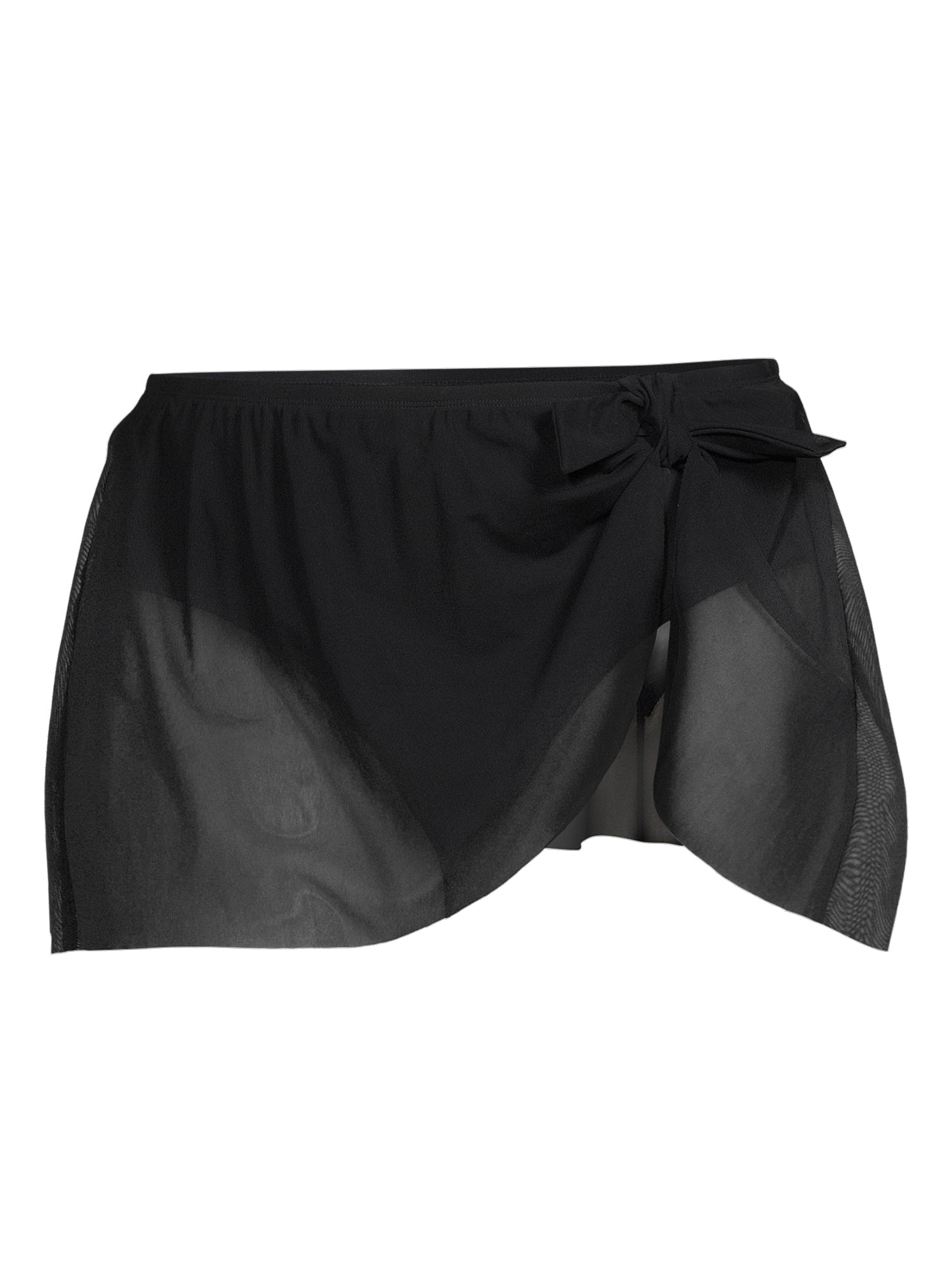 Time and Tru Women's and Women's Plus Mesh Side Tie Swim Skirt
