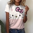 thumbnail image 4 of Camiseta con estampado 3D de Hello Kitty para mujer y niña, de moda, de dibujos animados, estilo Harajuku, cuello redondo, manga corta, unisex, de verano, 3XL, 4 of 5