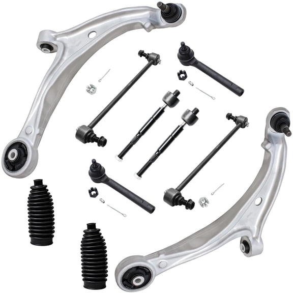 Detroit Axle - Front 10pc Suspension Kit for 05-10 Honda Odyssey 2005 2006 2007 2008 2009 2010, 2 Lower Control Arm with Ball Joints 4 Outer & Inner Tie Rod Ends 2 Sway Bar Links 2 Boots