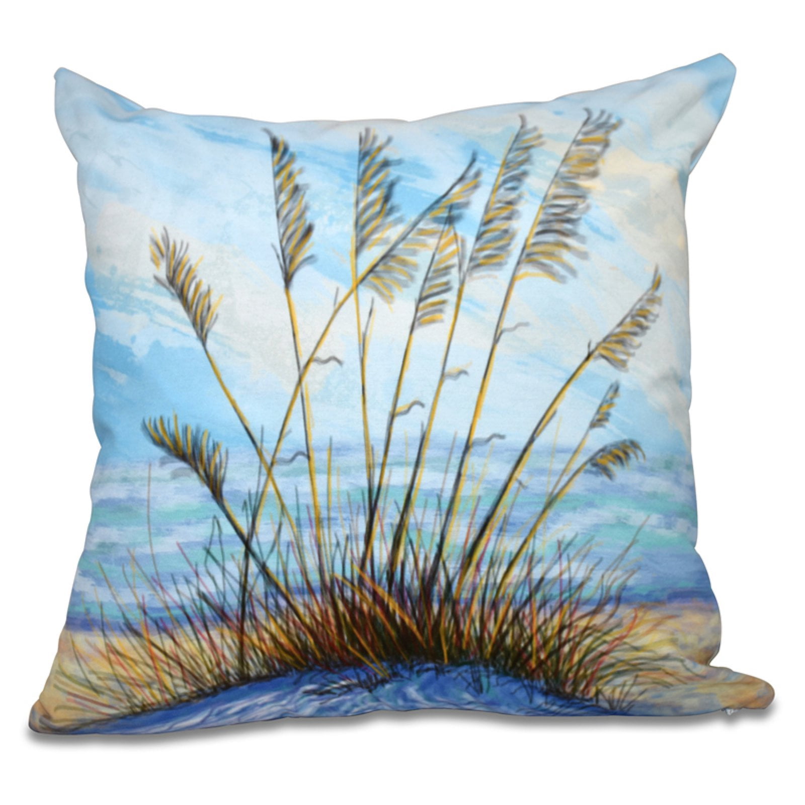 Simply Daisy 16" x 16" Happy Place Floral Print Pillow, Orange