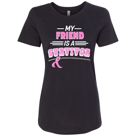 Inktastic My Friend is a Survivor Breast Cancer Awareness Women's T-Shirt