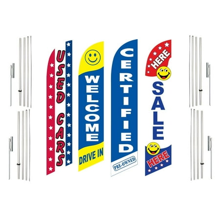 4 Swooper Flags With 4 Pole Kits Used Cars Welcome Drive In Certified Pre Owned Sale Here