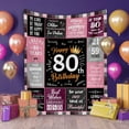 thumbnail image 3 of 80th Birthday Gifts for Women, Unique Happy Birthday Fleece Throw Blanket 50" x 60", Funny 80 Years Old Birthday Decorations Gifts, Best 80th Birthday Gfit Ideas for Mom, Wife, Sister, Friends, Female, 3 of 6