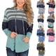 thumbnail image 4 of Sudadera con capucha de manga larga con empalme a rayas, suave y holgada, para mujer, para la cita diaria en la universidad, 4 of 6