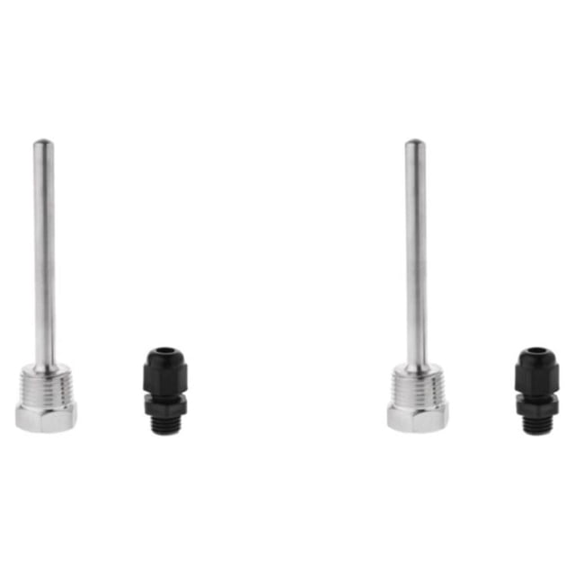 Kenally Kit de termopozo de temperatura con vástago de acero inoxidable para termopozo de vástago de elaboración y destilación 304 8x50 mm 304 8x50mm 2Conjunto