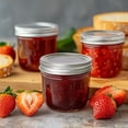 thumbnail image 4 of Frasco de vidrio Mason Jars ComSaf, boca ancha, 240 ml, con tapa, 6 unidades, 4 of 9