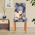 thumbnail image 4 of Yayeee 2 Pack Dining Chair Covers Stretch Parson Chairs Slipcovers Seat Protector, Dark Cubes, 4 of 6