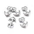 thumbnail image 1 of Non-Tarnish 304 Stainless Steel Hook Clasps For Leather Cord Bracelets Making Anchor Stainless Steel Color 32.5x21x6mm Hole: 7x5mm, 1 of 2