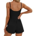thumbnail image 5 of cfhntfmh Romper for Women Casual Sleeveless Spaghetti Strap Outfits Summer Baggy Double Lined Slim Short Jumpsuit, 5 of 7