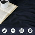thumbnail image 4 of BNM Modern Cotton Textured Striped Woven Blanket, Throw, Navy Blue, 4 of 10