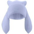 thumbnail image 2 of Bunny Beanie Hats for Women Cute Rabbit Beanie Crochet Hats Winter Cap Warm Skull Cap Outdoor Ski Slouchy, 2 of 4