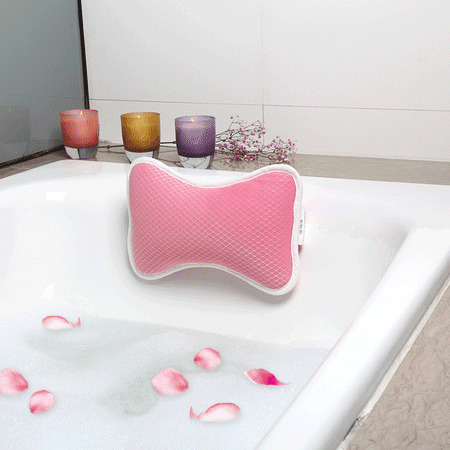 Catalina Spa Pillow - Non-Slip Bath Pillow with Suction Cups, Supports Neck and Shoulders for Home Spa, Bathtub, Hot Tub, Anti Bacterial, Luxu