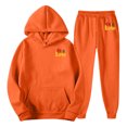 thumbnail image 4 of ZHOUCHANKIDS Men's Valentine's Day Graphic Casual Pullover Hoodie and Sweatpants Matching Couples Outfit Set Orange XXXL, 4 of 4