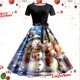 thumbnail image 1 of Vestidos de Mujer Vestido de Fiesta de Noche de Manga Corta Con Estampado Navideño de Los Años 50, 1 of 3