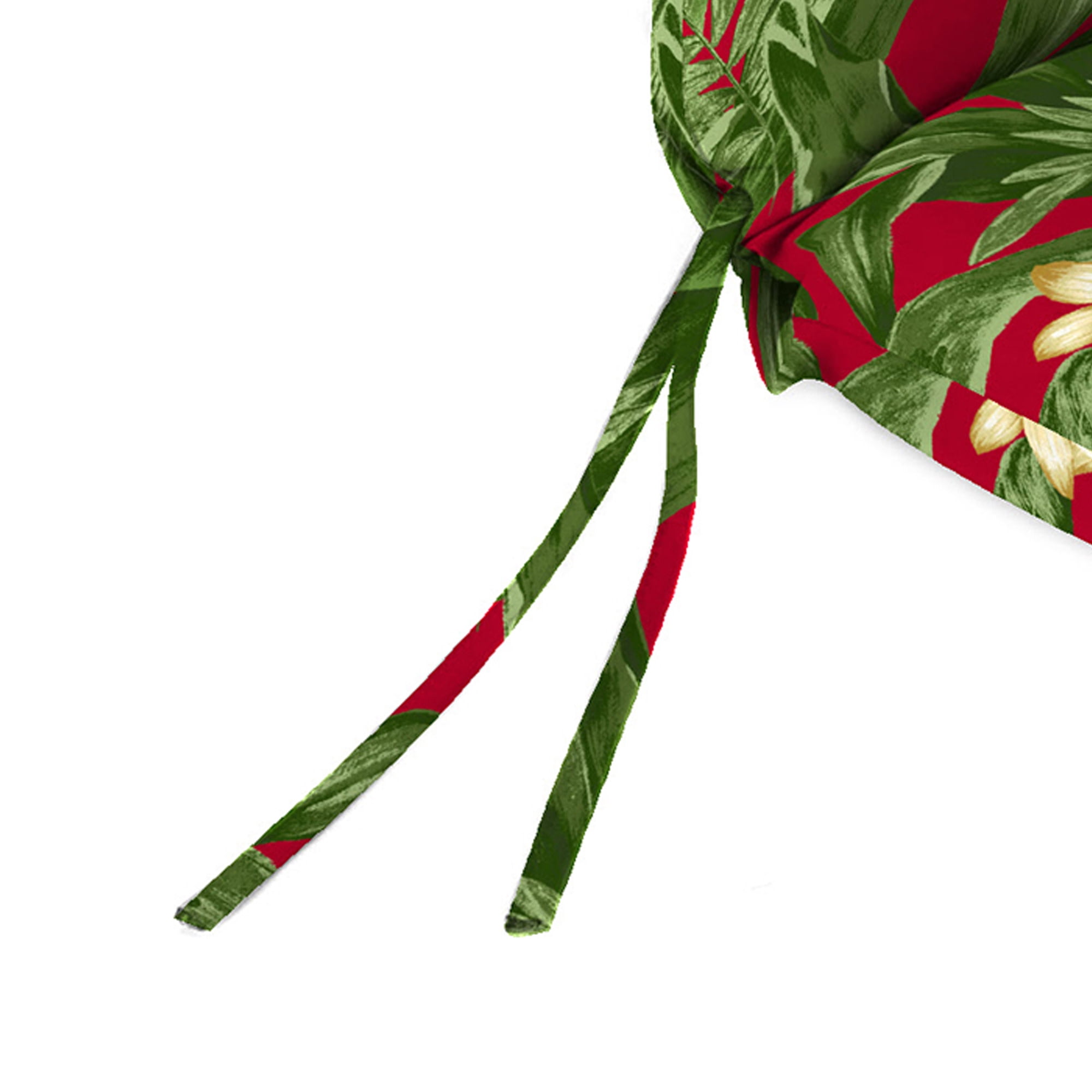 Jordan Manufacturing 44" x 22" Acadia Red Tropical Rectangular Outdoor Chair Cushion with Ties and Hanger Loop