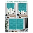thumbnail image 4 of Teal Morocco Tie Up Curtains for Windows 63 Inch Length Balloon Curtains Kitchen Adjustable Balloon Window Shade Geometric Leaf Diamond Lattice Abstract Tie Up Valance Bathroom Curtain Window 46"x63", 4 of 6