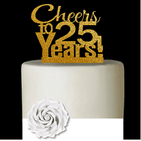 Item Ae 128 Happy 25th Birthday Agemilestone Elegant Cake Topper Walmart Com Walmart Com