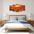 thumbnail image 2 of ZHONGYUTONG 5 Pieces Poppy Canvas Wall Art Poppies Floral Field Painting Prints Sunset Landscape Picture (8"x14"x2pcs 8"x18"x2pcs 8"x22"x1pcs), 2 of 6