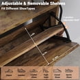 thumbnail image 3 of Estilo rural-style freestanding shoe rack: wood shoe gabinete con 2 flip - cajones, 2 hooks, bottom estante, y antiseptic wood para entrada o sala de estar, 3 of 8