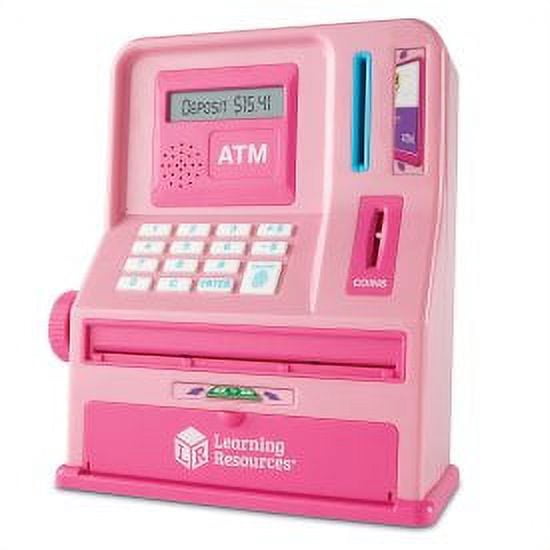 Learning Resources Teaching ATM Bank, Pink - Toddler Educational Toy for Money Skills, Ages 3+