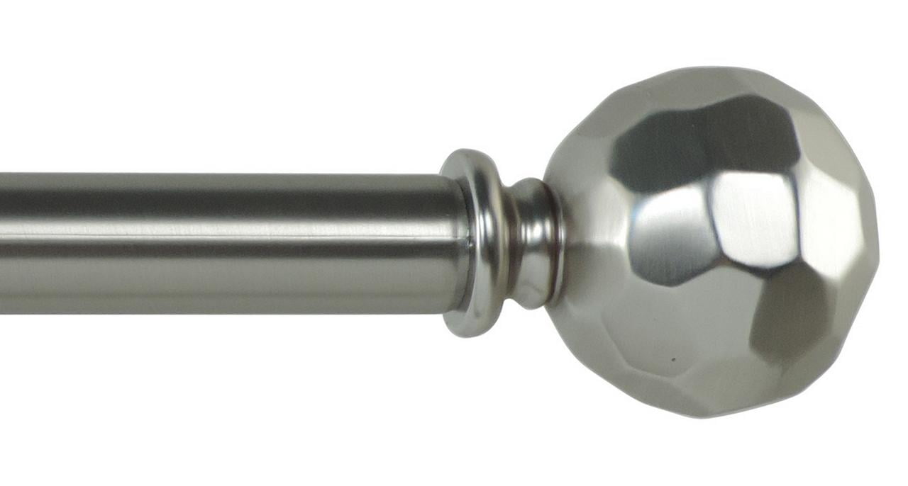 36"72" ADJUSTABLE BRUSHED NICKEL SINGLE 1 INCH DIA. CURTAIN ROD
