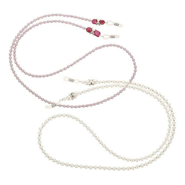 Hemoton 2pcs Eyeglass Chains Pearl Bead Lanyard for Women Glasses Holders Strap Retainer Sunglasses Chain