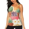 thumbnail image 2 of Picia Succulent And Cactus Pattern Women's Workout Tank Top,Breathable Activewear,Slim Fit Athletic Top,Versatile Workout Moisture-wicking top-Medium, 2 of 9
