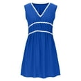 thumbnail image 5 of biudgviw Womens Casual Dresses Color Block V Neck Sleeveless Beach Sundress Lightweight Summer Mini Tank Dress Vacation Clothes, 5 of 7