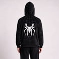 thumbnail image 3 of Unisex Full-Zip Hoodie , Superhero Web Graphic Sweatshirt Costume for Adults Teens, Lightweight Cosplay Outfit for Halloween, Comic Con & Daily Wear Black 2XL, 3 of 3